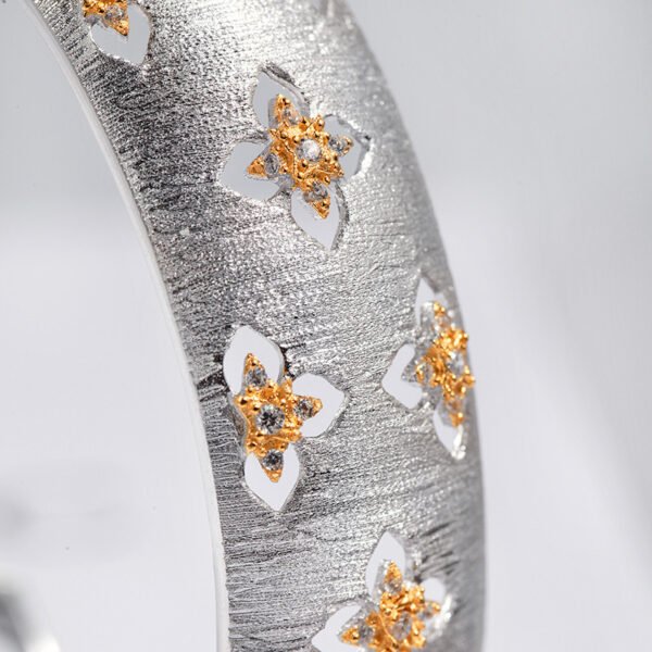Lucky Four-leaf Clover Bracelet Palace S925 Silver Gold-plated Elegant Narrow Bracelet Female Jewelry - Image 6