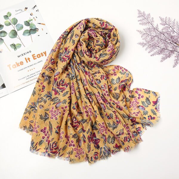 Retro Patchwork Bohemian Printed Cashew Scarf - Image 7