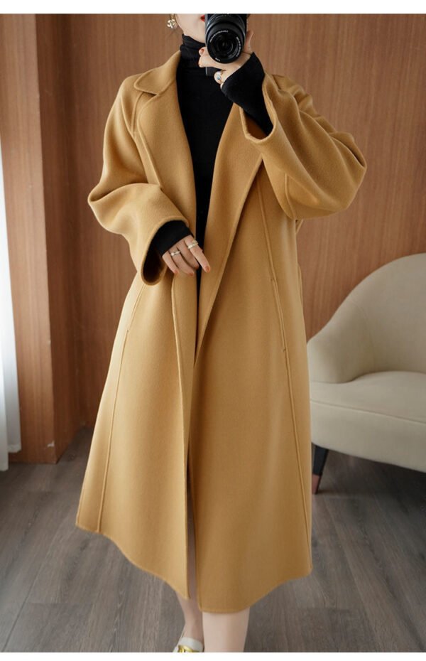 Double-sided Wool Overcoat Women's Long Below The Knee Loose Plus Size - Image 3