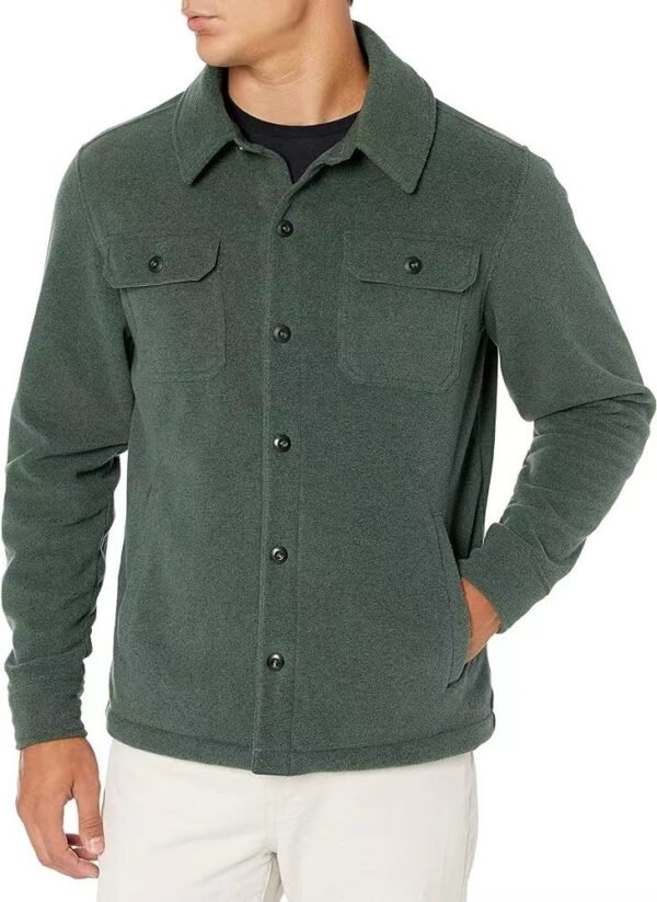 Solid Color Multi-pocket Button Cardigan Trendy Casual Men's Clothing - Image 5