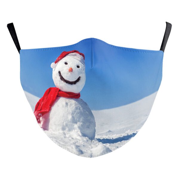 Christmas Snowman Digital Printing Double Layer Dustproof Mask - Image 4