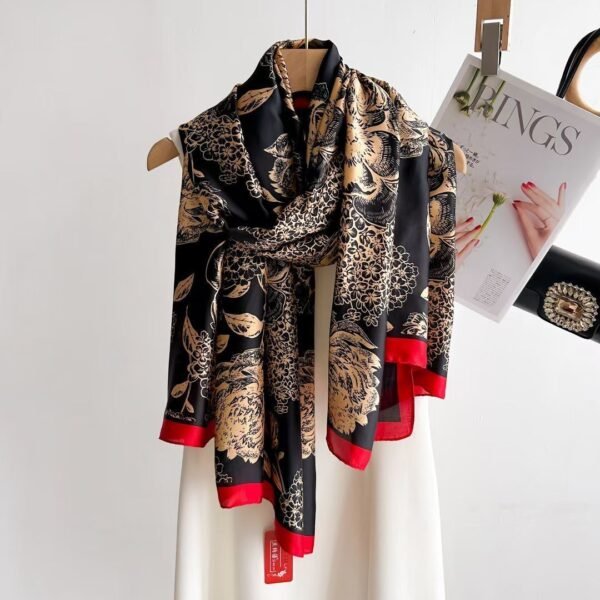 Spring And Summer New Silk Satin Sunscreen Scarf - Image 7