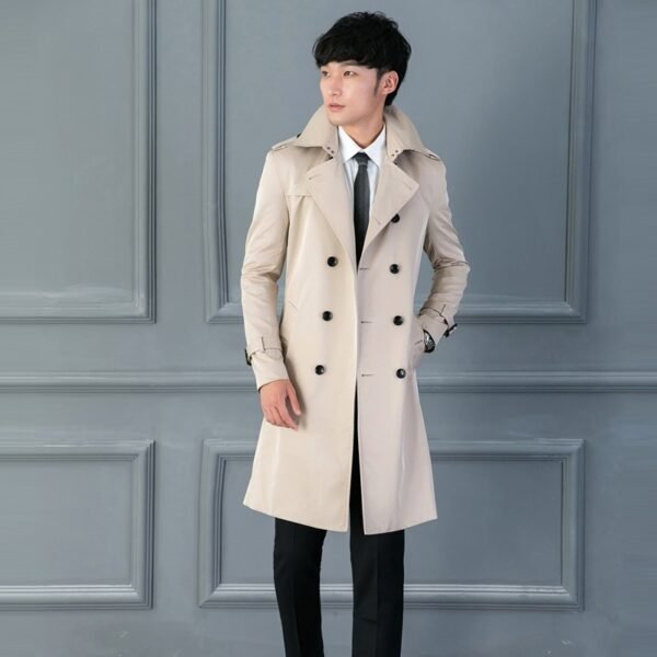 Long Double Breasted Spring And Autumn Slim British Business Coat - Image 7