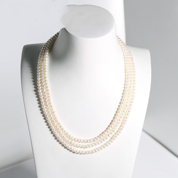 Freshwater Pearl Necklace Three Layer Design - Image 3