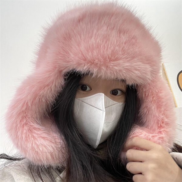 Blue Mink Velvet Ushanka Female Northeast Plush Bonnet - Image 9