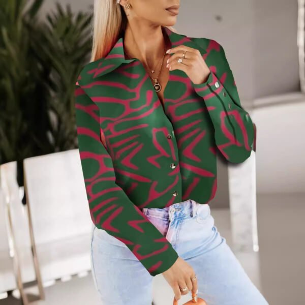 European And American Spring And Autumn Top Printed Shirt - Image 4