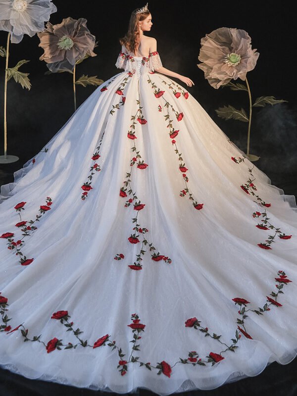 Temperament Bride Bra Trailing Mori Style Wedding Dress - Image 6