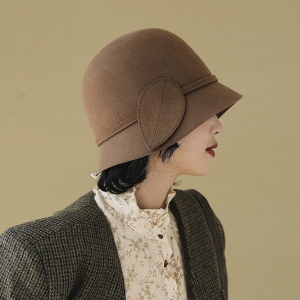 Retro Wool Top Hat Women's Fashion Woolen Bucket Hat