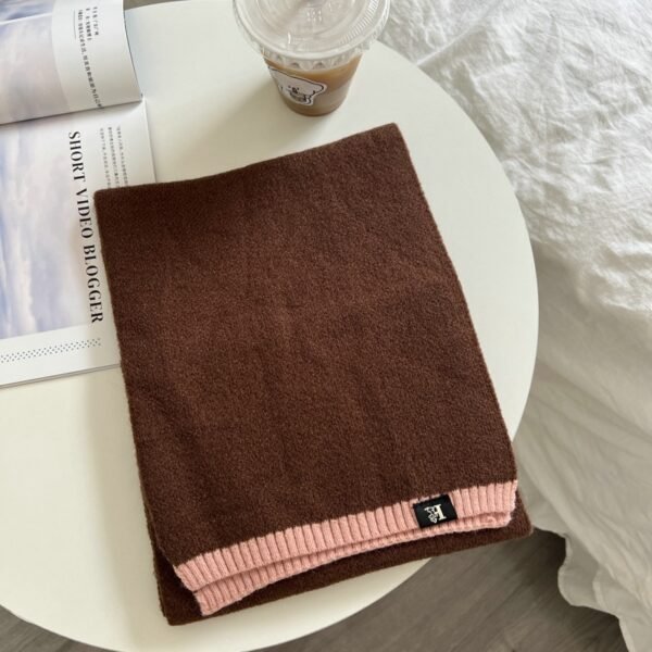Korean Style All-matching Youthful-looking Keep Warm Pure Color Wool Knitted Scarf - Image 7