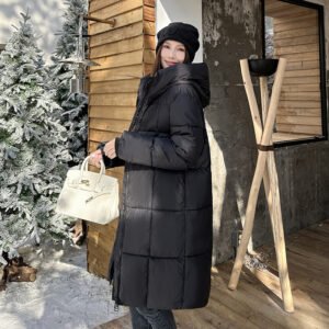 Plus-Size Hooded Cotton Coat
