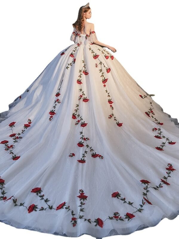 Temperament Bride Bra Trailing Mori Style Wedding Dress - Image 5