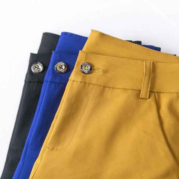 Blue Suit Pants Spring Women's High Waist Career Figure Flattering Drape Skinny Pants - Image 5