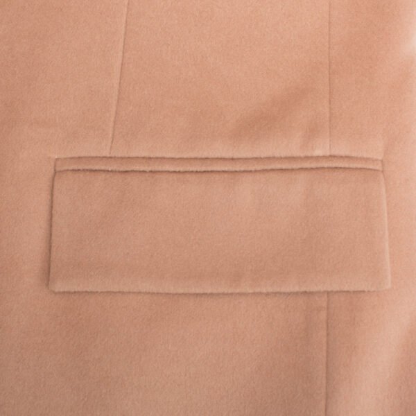 Double Breasted Long Sleeve Long Cashmere Coat Large Size - Image 5