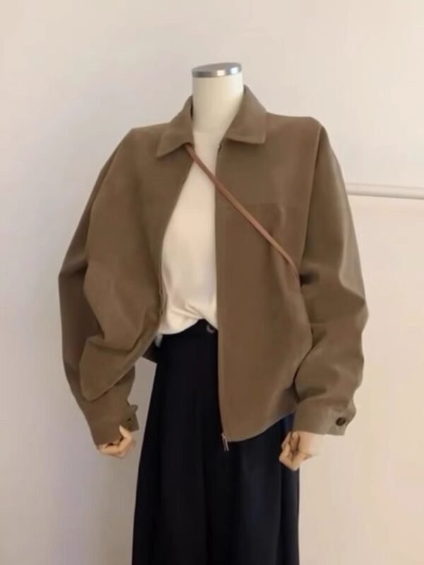 New Loose Temperament Zipper Commuter's All-matching Coat - Image 4