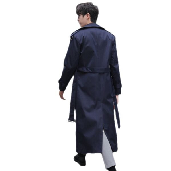 Men's Long Type British Slim-fitting Trench Coat - Image 5