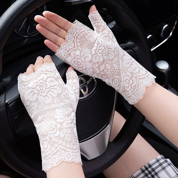 Summer Scar Cover Up Lace Short Gloves Women's Thin - Image 7