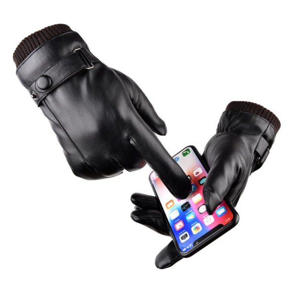 Autumn And Winter Warm Touch Screen Fleece-lined Thick Waterproof Gloves - Image 2