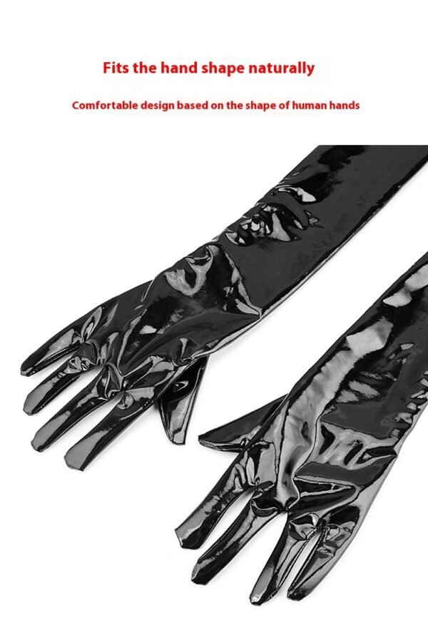 Sexy Gloves Black Leather Bar Performance Pole Dance Auxiliary Tools Dark High Elasticity Sleeve Cover - Image 8