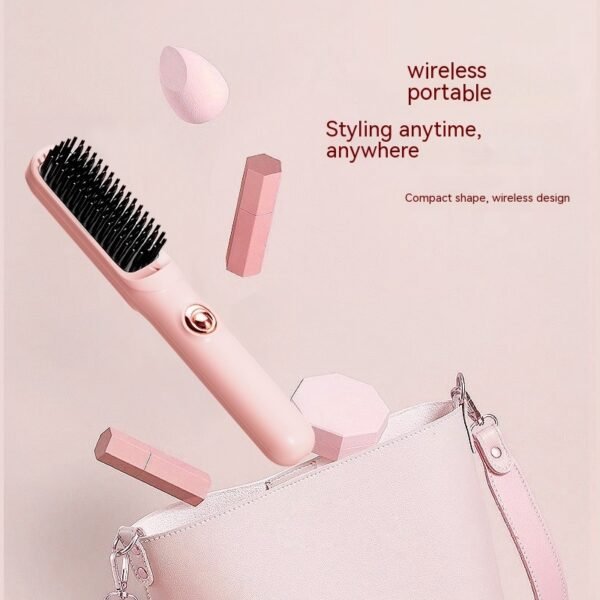 Wireless Straight Comb Anion Does Not Hurt Hair Portable Hair Curler And Straightener Dual-use - Image 3