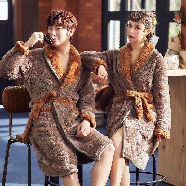 Lovers Pajamas Winter Thickening And Velvet Three-layer Quilted Coral Velvet Women - Image 4