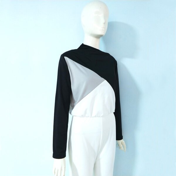 Black And White Color Matching Long Sleeve Creative Jumpsuit Amazon - Image 4