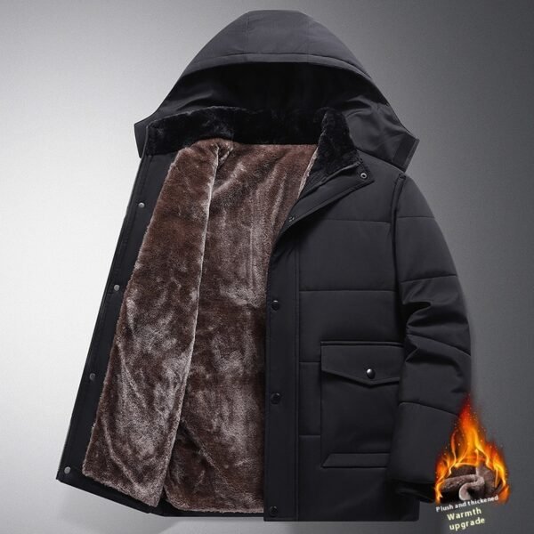 Winter Men's Velvet Padded Thickened Coat - Image 4