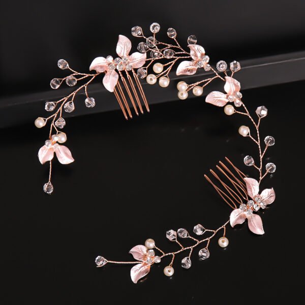 Handmade Leaf Twisted Flower Comb Headgear - Image 5