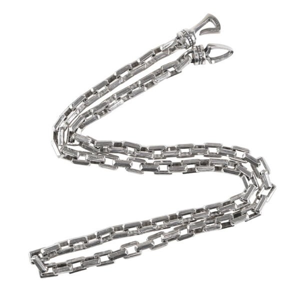 S925 Silver Antique Finish Chain Punk Thick Type Necklace - Image 5
