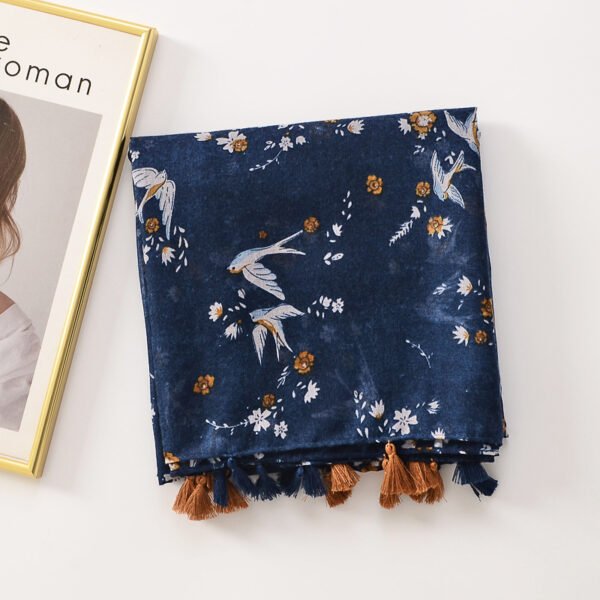 All-matching Tassel Decorative Shawl Cotton And Linen Feel Scarf - Image 3
