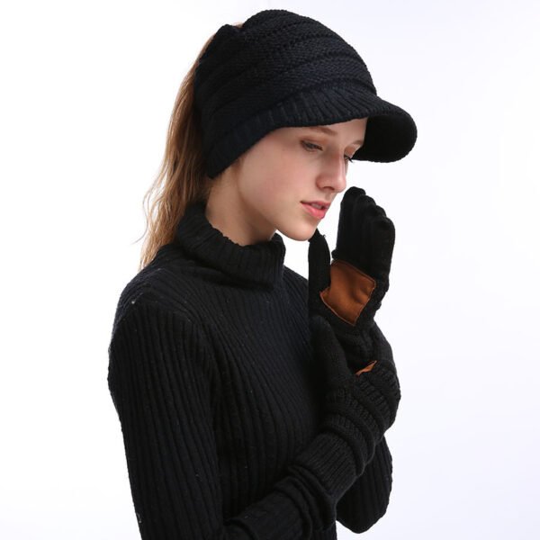 European And American Wool Knitted Turn-over Labeling Touch Screen Gloves - Image 5