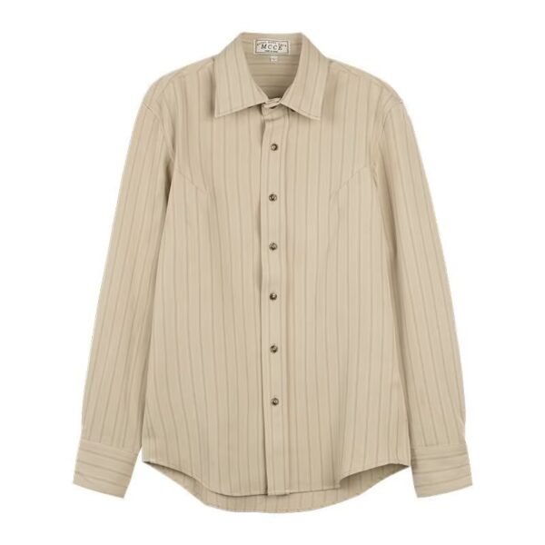 Spring And Autumn Vintage Striped Shirt Men - Image 6