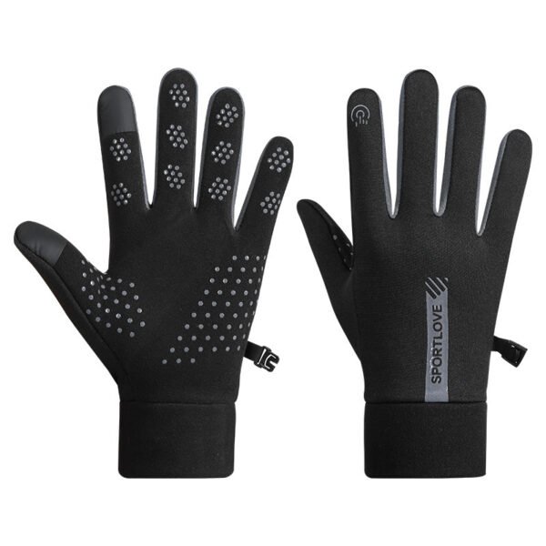 Winter Windproof And Cold Resistant Velvet Warm Touch Screen Anti Slip Gloves - Image 6