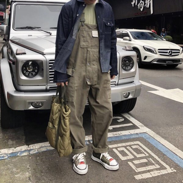 Casual Suspenders Pants Men's Business Shirt Trousers Workwear For Workers Loose Suspenders
