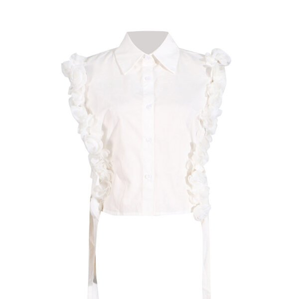 Fashion Three-dimensional Flower Stitching Shirt For Women - Image 6