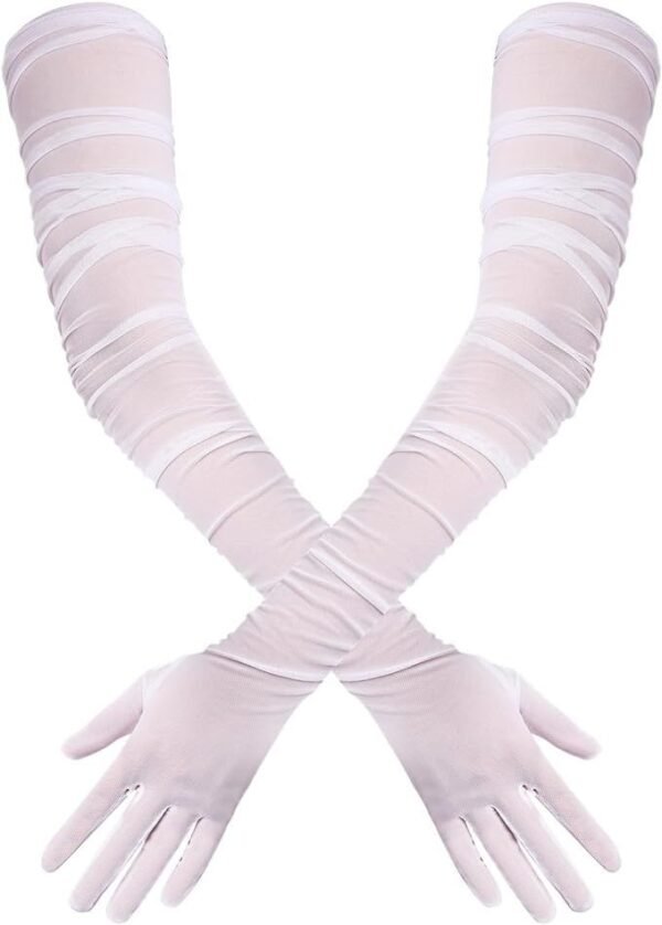 Women's Elegant Long Opera Gloves Mesh Gauze - Image 6