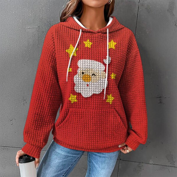 Waffle Sweater Hooded Sweaters Women's Clothing - Image 4