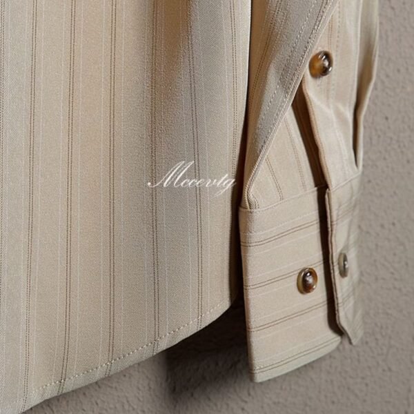 Spring And Autumn Vintage Striped Shirt Men - Image 4