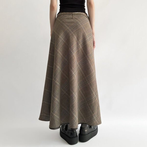 Women's Khaki Plaid Skirt Autumn And Winter - Image 4