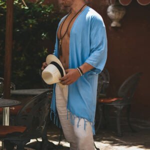 Men's Beach Sun Protection Clothing Casual Printed Shirt Fashion Cloak Coat