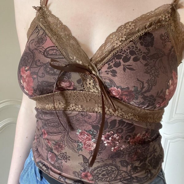 American Retro Flower Print Camisole - Image 4