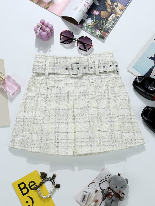 Tweed Bright Silk Plaid Skirt Women's High Sense A- Line - Image 6