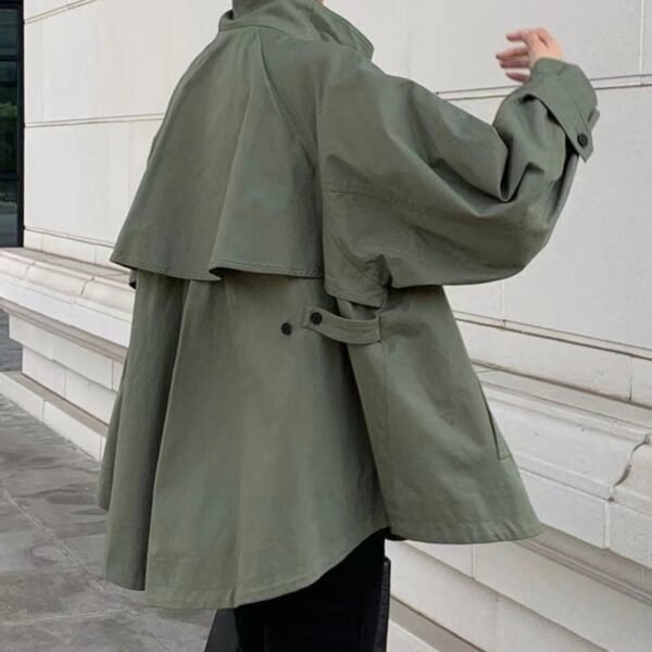 Retro Loose Long Sleeve Short Trench Coat Women - Image 5