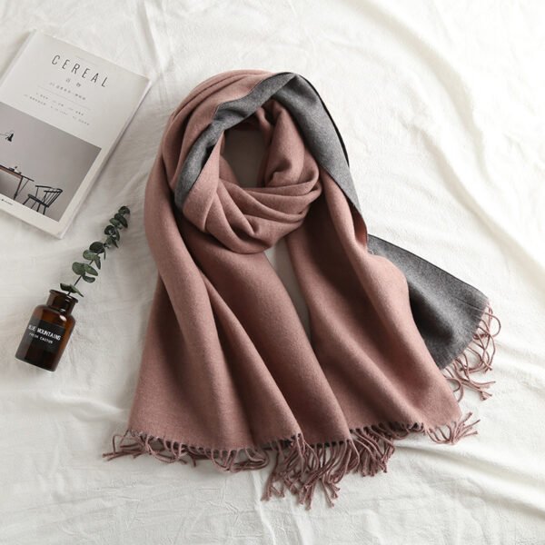 Cashmere-like Solid Color Scarf Double-sided Two-tone - Image 8
