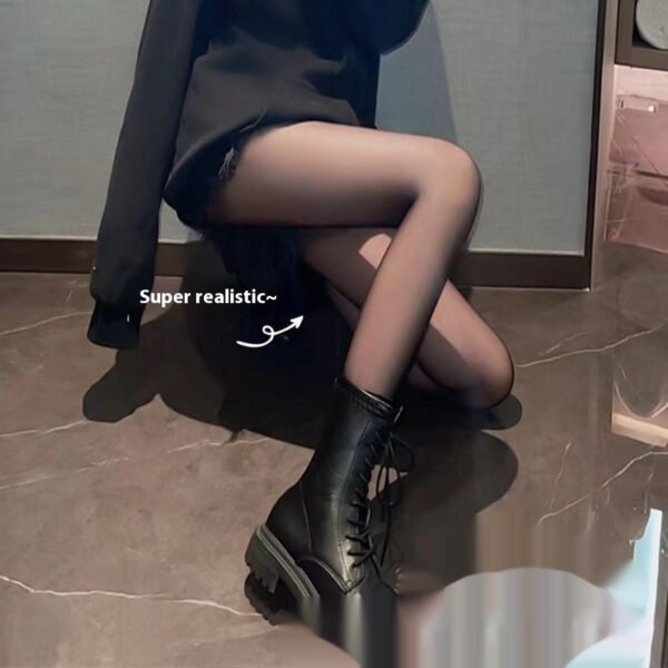 One Piece Translucent Pants With Bare Legs And Thickened Velvet - Image 2