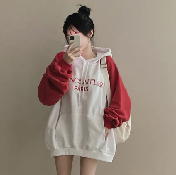 American Retro Wine Red Raglan Sleeve Sweater