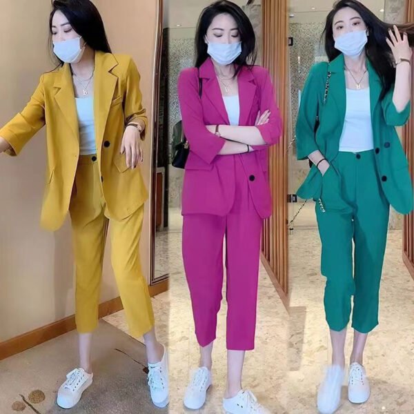Plus Size Suit Coat Harem Pants Two-piece Set