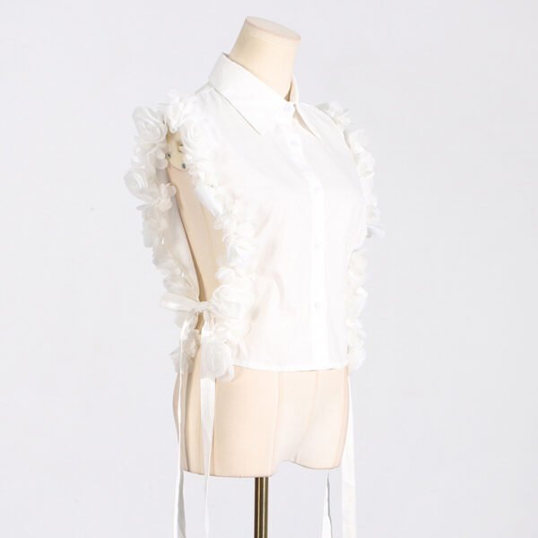 Fashion Three-dimensional Flower Stitching Shirt For Women - Image 4