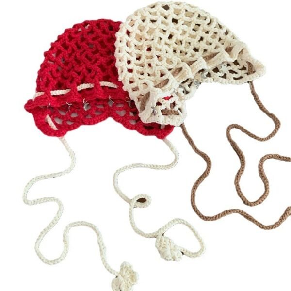 Summer Hollow Tassel Knitted Hat Women - Image 4