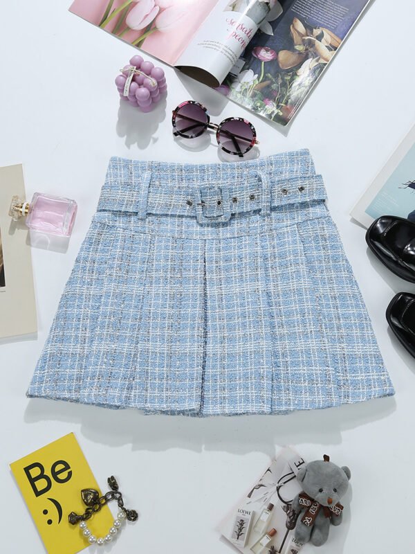 Tweed Bright Silk Plaid Skirt Women's High Sense A- Line - Image 8
