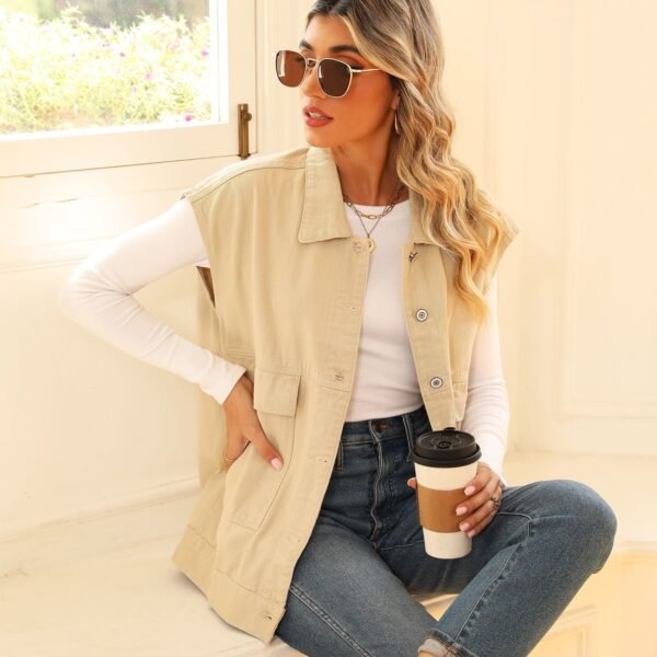 Denim Vest With Big Pockets - Image 10